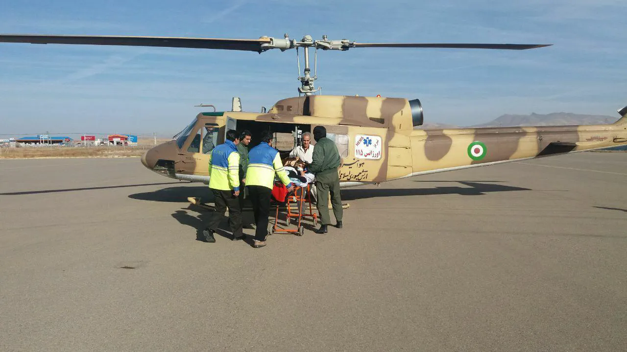 پروازنجات بخش بالگرد اورژانس تبریز به طرف مراغه