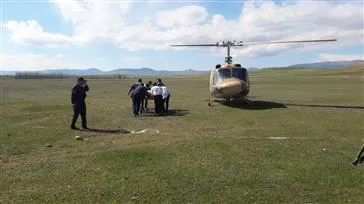 بالگرد اورژانس برفراز شهرستان ورزقان