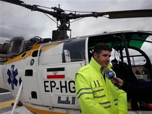 اولین پرواز بالگرد اورژانس میانه