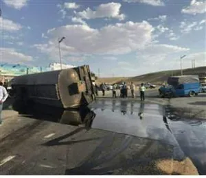 واژگونی مرگبار کامیون حمل سوخت در محور خواجه ورزقان 