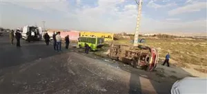 واژگونی مینی بوس محور آذرشهر تبريز