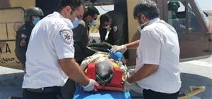 انتقال راننده مصدوم تراکتور از شهرستان اهر به تبریز توسط اورژانس هوایی