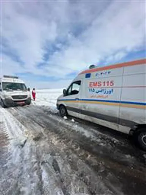 ۸ ساعت نفسگیر در برف و یخبندان برای نجات مادر باردار در شهرستان هریس