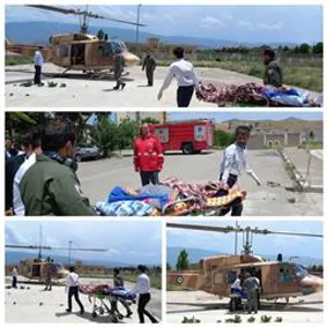 انتقال بیمار سکته مغزی(cva) با بالگرد اورژانس هوایی استان آذربایجان شرقی