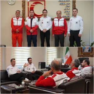 حضور رئیس اورژانس استان آذربایجان شرقی در سازمان  هلال احمر و تبریک روز هلال احمر  خدمت مدیر عامل و کلیه پرسنل ایثارگر