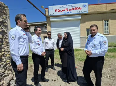 دیدار رئیس اورژانس استان و هیئت همراه از پایگاه شهری هریس وپایگاه در شرف تکمیل اندیس به همراه مدیر شبکه بهداشت و درمان شهرستان
