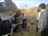 پس از دو ساعت عملیات نجات/نجات معجزه آسای راننده تریلی از تصادف