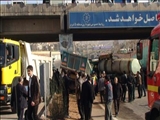 راننده کامیون زیر پل شهید فهمیده پای خود را از دست داد
