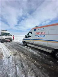 ۸ ساعت نفسگیر در برف و یخبندان برای نجات مادر باردار در شهرستان هریس